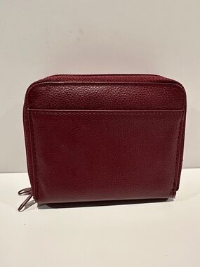 NWOT Princess Gardener Double Compartment  Burgundy Leather wallet.